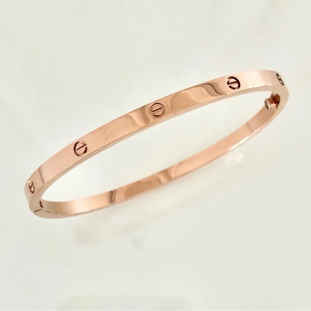 Generic Rose Gold Small Model Screw Bangle Bracelet and Screw Driver